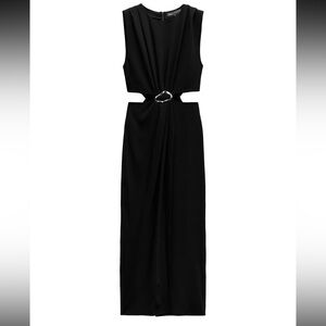 Zara Black Cut-Out Midi Dress